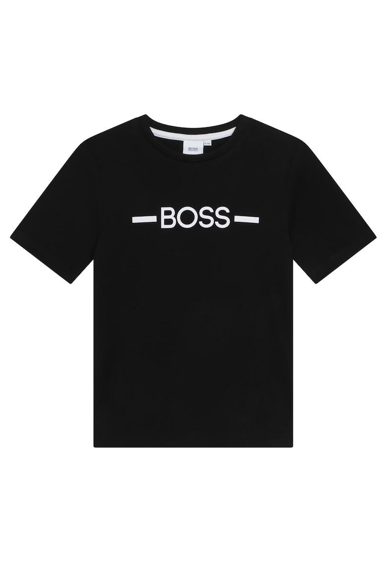 BOSS Tricou cu decolteu la baza gatului si imprimeu logo contrastant - Pled.ro