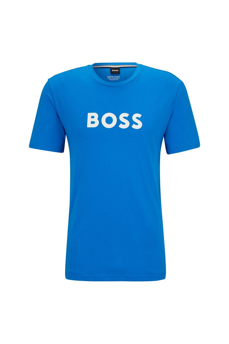 BOSS Tricou cu decolteu rotund si logo - Pled.ro