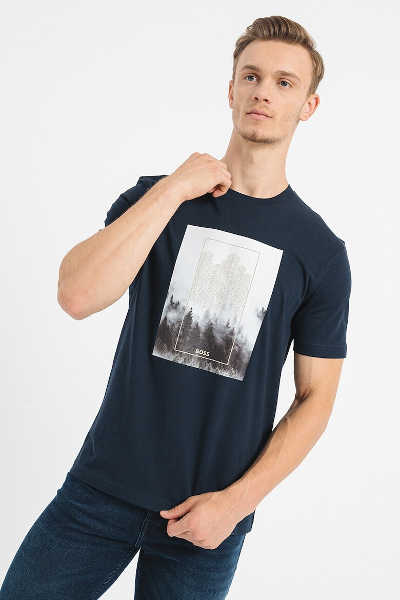 BOSS Tricou cu imprimeu foto Forest - Pled.ro