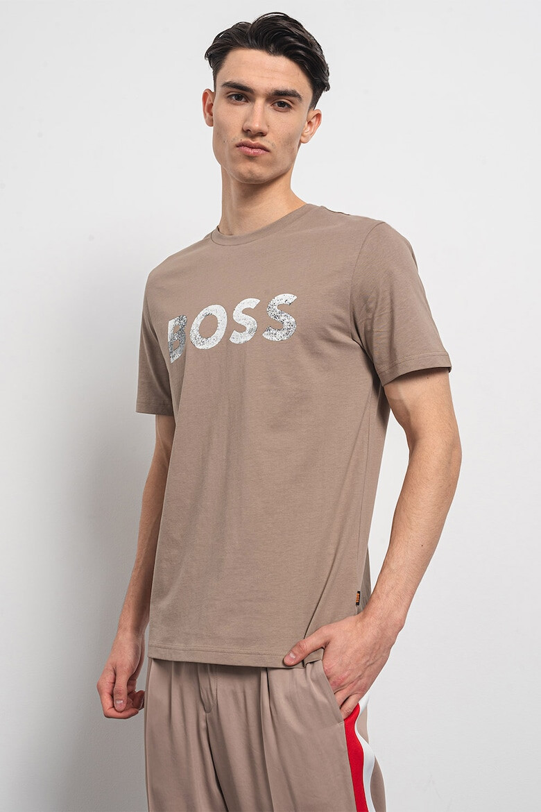 BOSS Tricou de bumbac cu imprimeu logo Ocean - Pled.ro