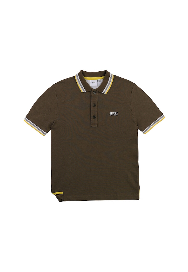 BOSS Tricou polo din material pique cu logo brodat - Pled.ro