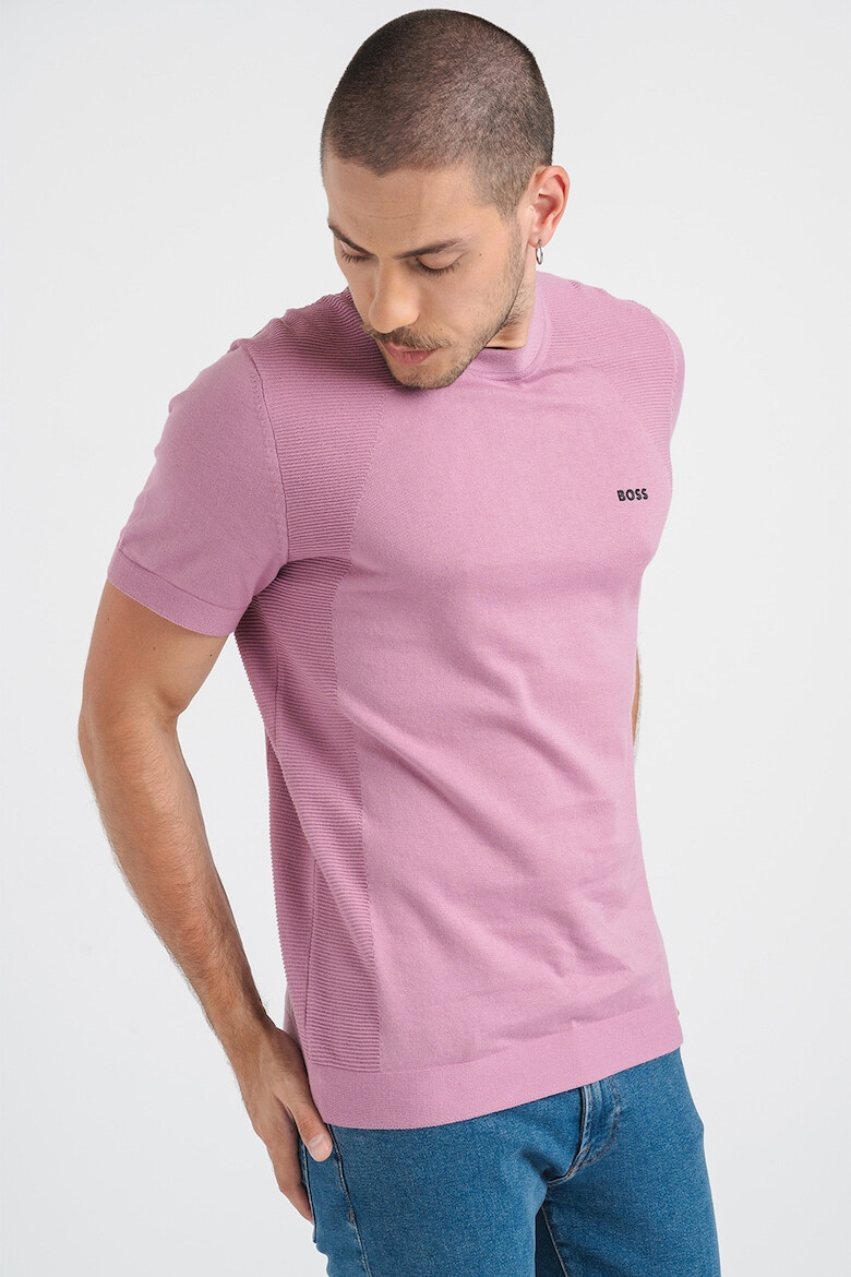 BOSS Tricou tricotat cu detaliu logo Momentum - Pled.ro