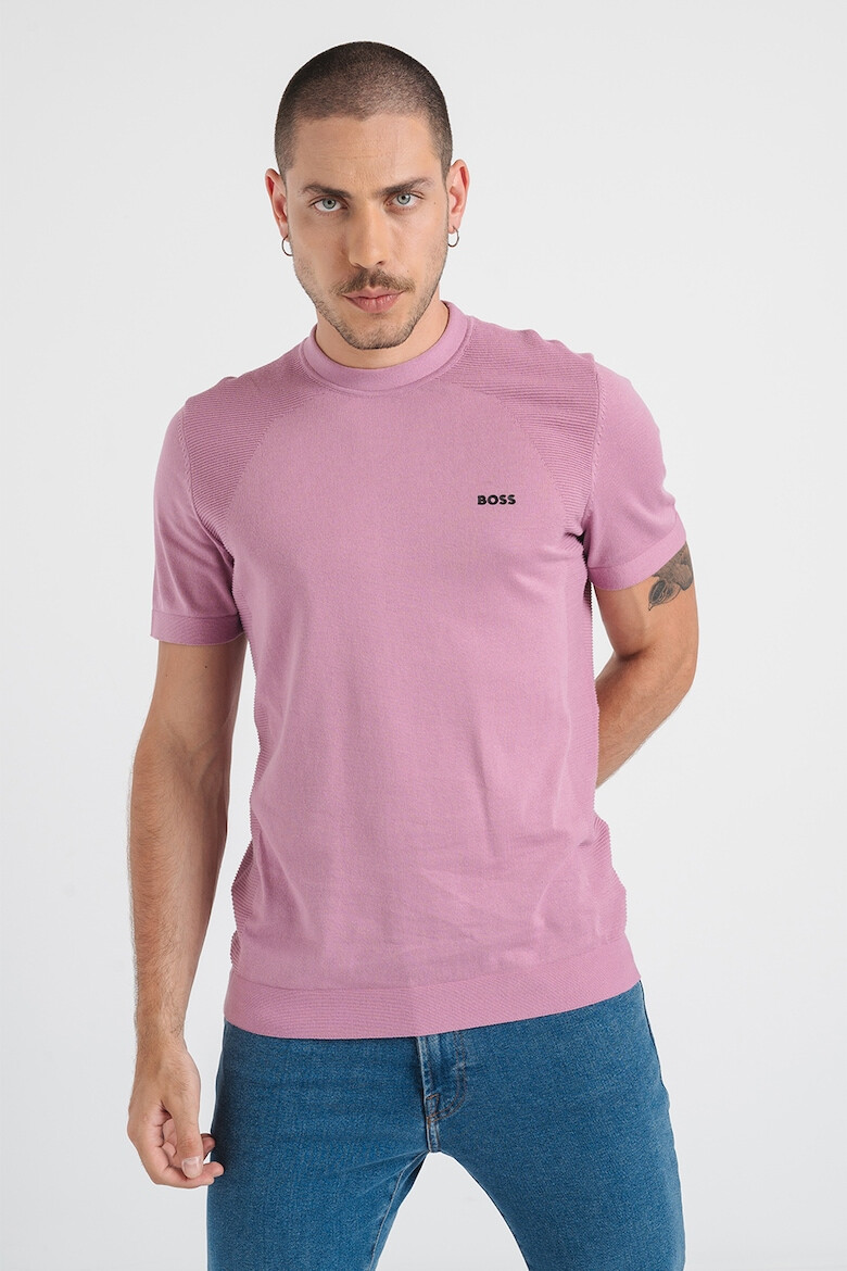 BOSS Tricou tricotat cu detaliu logo Momentum - Pled.ro