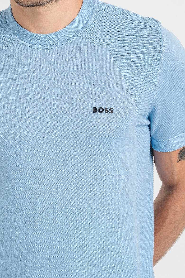 BOSS Tricou tricotat cu detaliu logo Momentum - Pled.ro