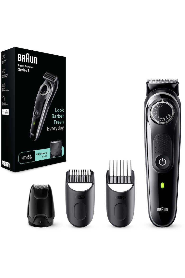 Braun Aparat de tuns barba Beard Trimmer BT3 Wet&Dry buton rotativ de precizie - Pled.ro