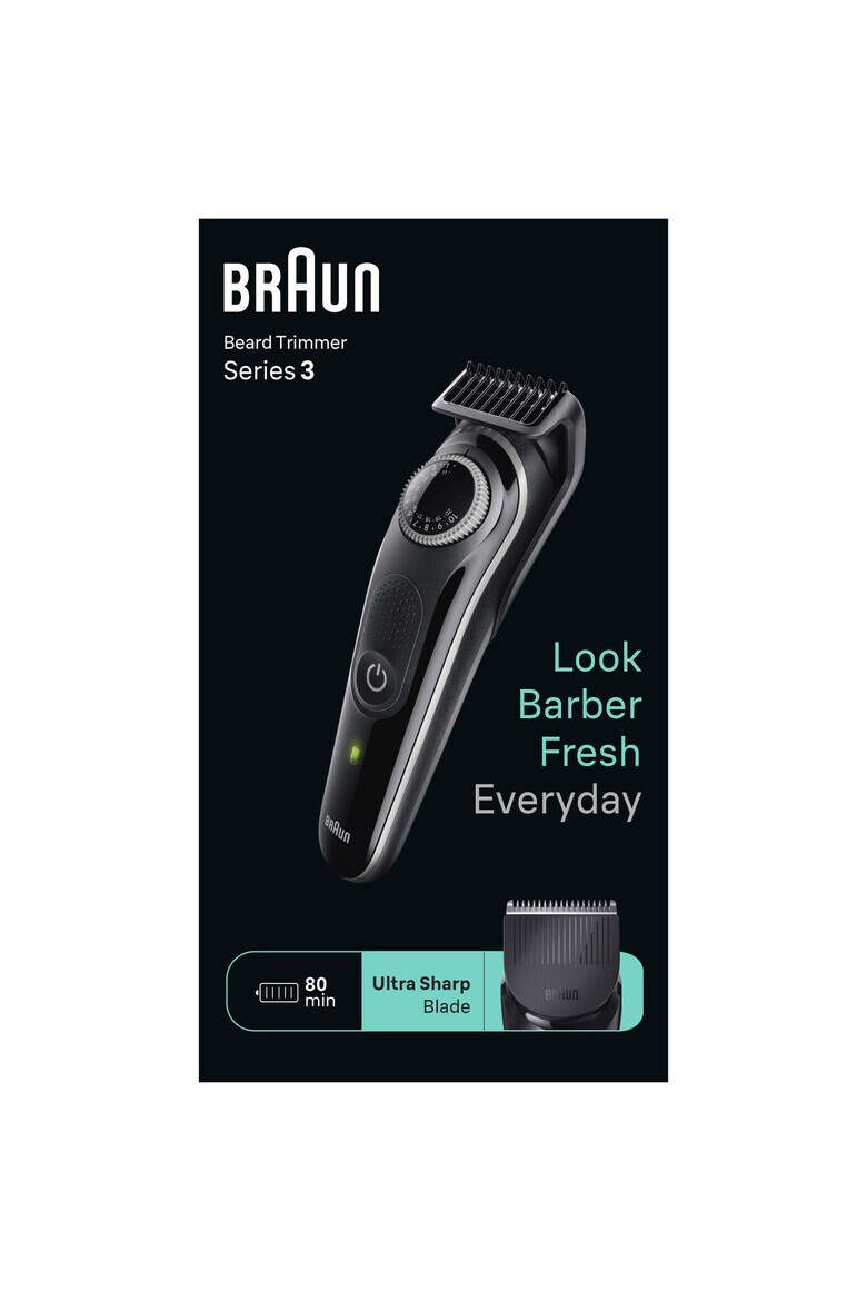 Braun Aparat de tuns barba Beard Trimmer BT3 Wet&Dry buton rotativ de precizie - Pled.ro