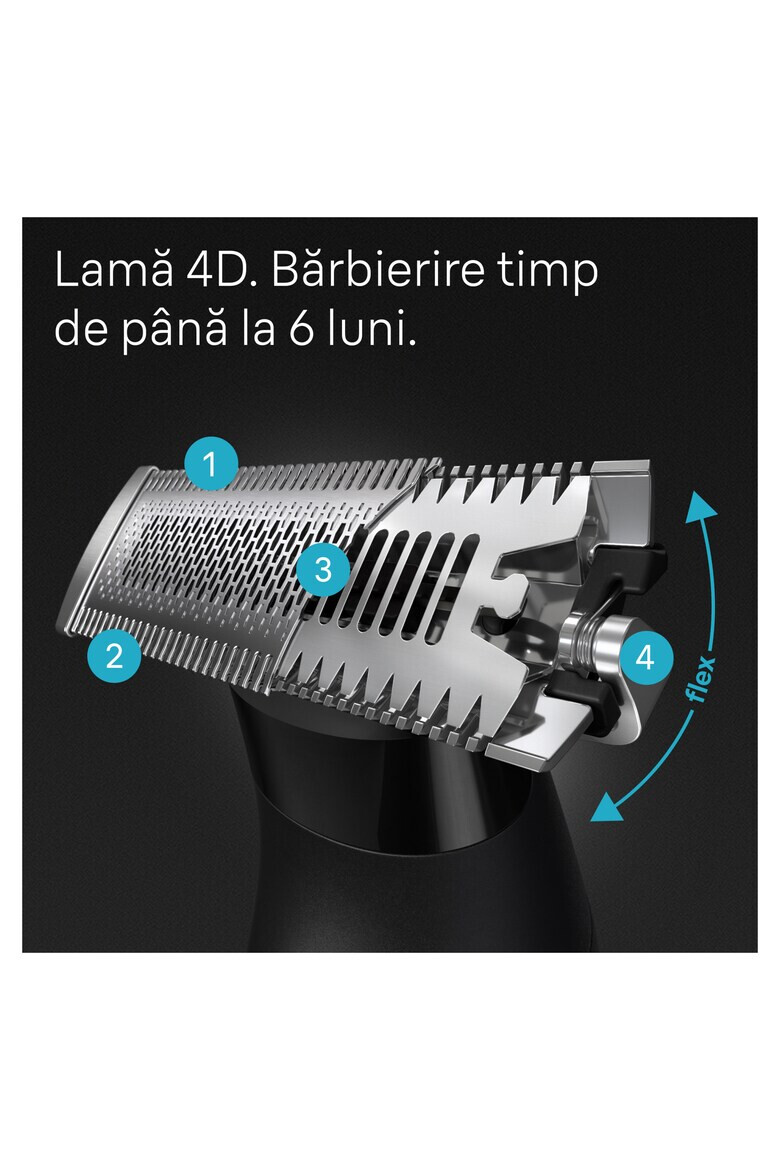 Braun Aparat hibrid de barbierit si tuns barba Series X XT5300 Wet&Dry Lama 4D 6 piepteni 1 capac de protectie autonomie 45 minute Husa Suport de incarcare Negru - Pled.ro