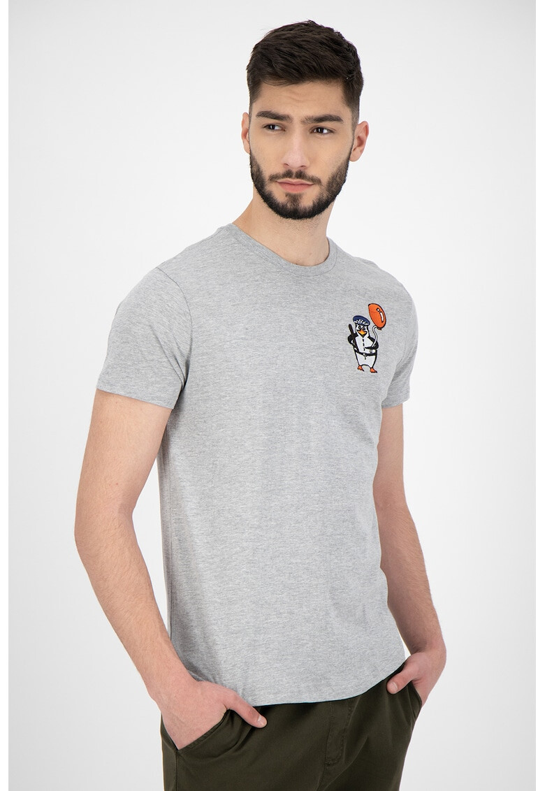 BRAVE SOUL Tricou cu decolteu la baza gatului si broderie decorativa Kyan - Pled.ro