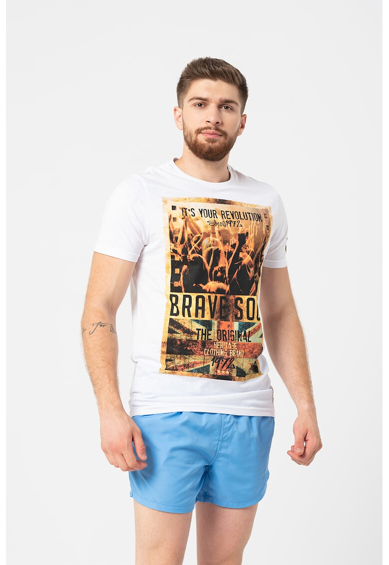 BRAVE SOUL Tricou din bumbac cu imprimeu Spiritx - Pled.ro