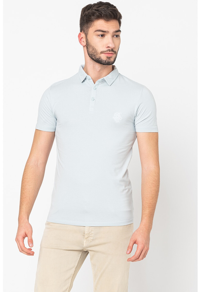 BRAVE SOUL Tricou polo din jerseu cu monograma brodata Ferrigno - Pled.ro