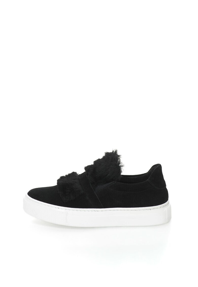 Bronx Pantofi sport slip-on flatform de piele intoarsa si blana sintetica - Pled.ro