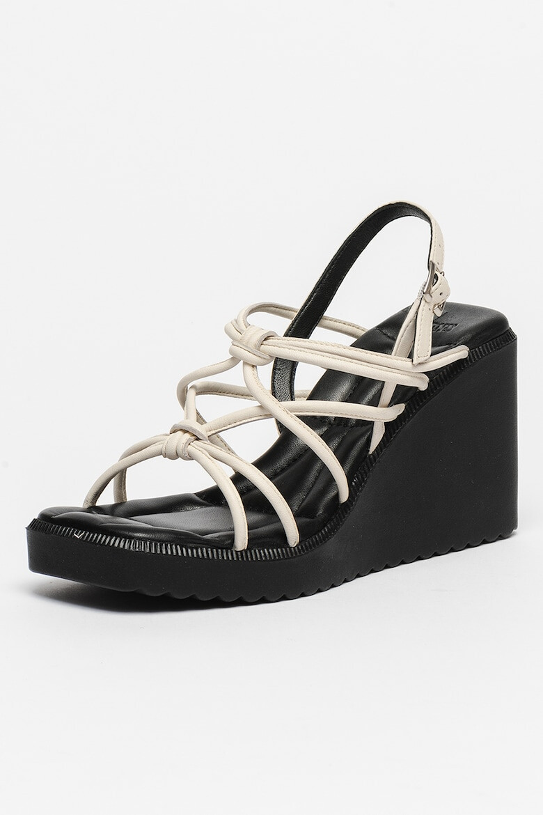 Bronx Sandale wedge de piele cu detalii nod New-Wanda - Pled.ro