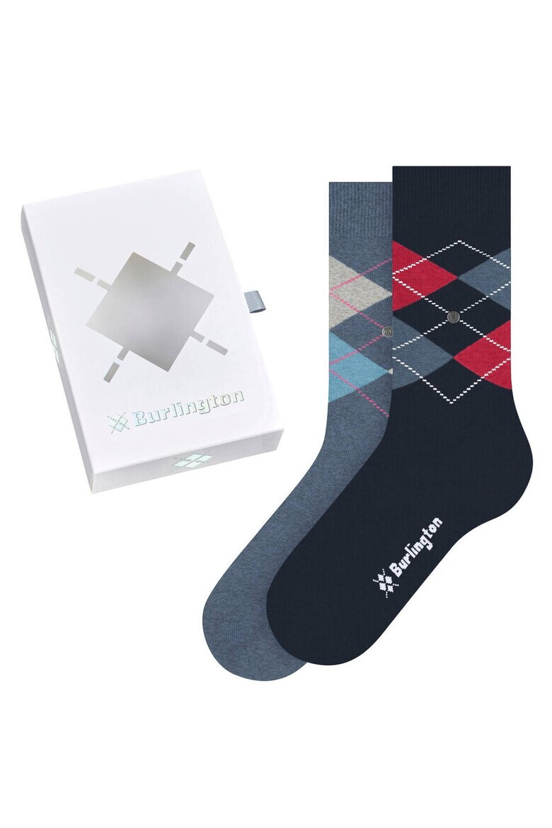 Burlington Set de sosete lungi cu imprimeu Argyle - 2 perechi - Pled.ro