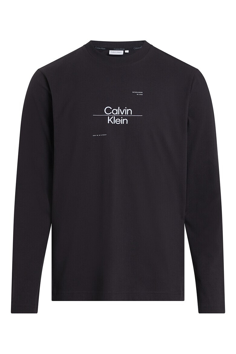 CALVIN KLEIN Bluza cu decolteu la baza gatului si logo - Pled.ro