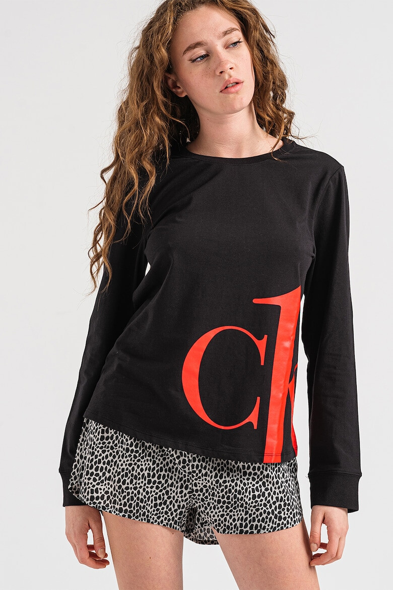 CALVIN KLEIN Bluza de pijama cu logo supradimensionat - Pled.ro