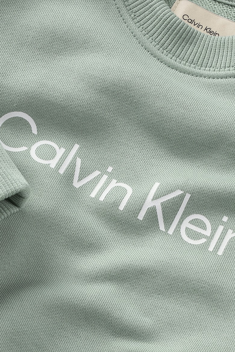 CALVIN KLEIN Bluza de trening cu decolteu la baza gatului si imprimeu logo - Pled.ro