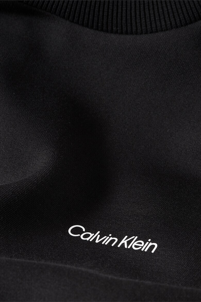 CALVIN KLEIN Bluza de trening din amestec de bumbac organic cu decolteu la baza gatului si logo - Pled.ro