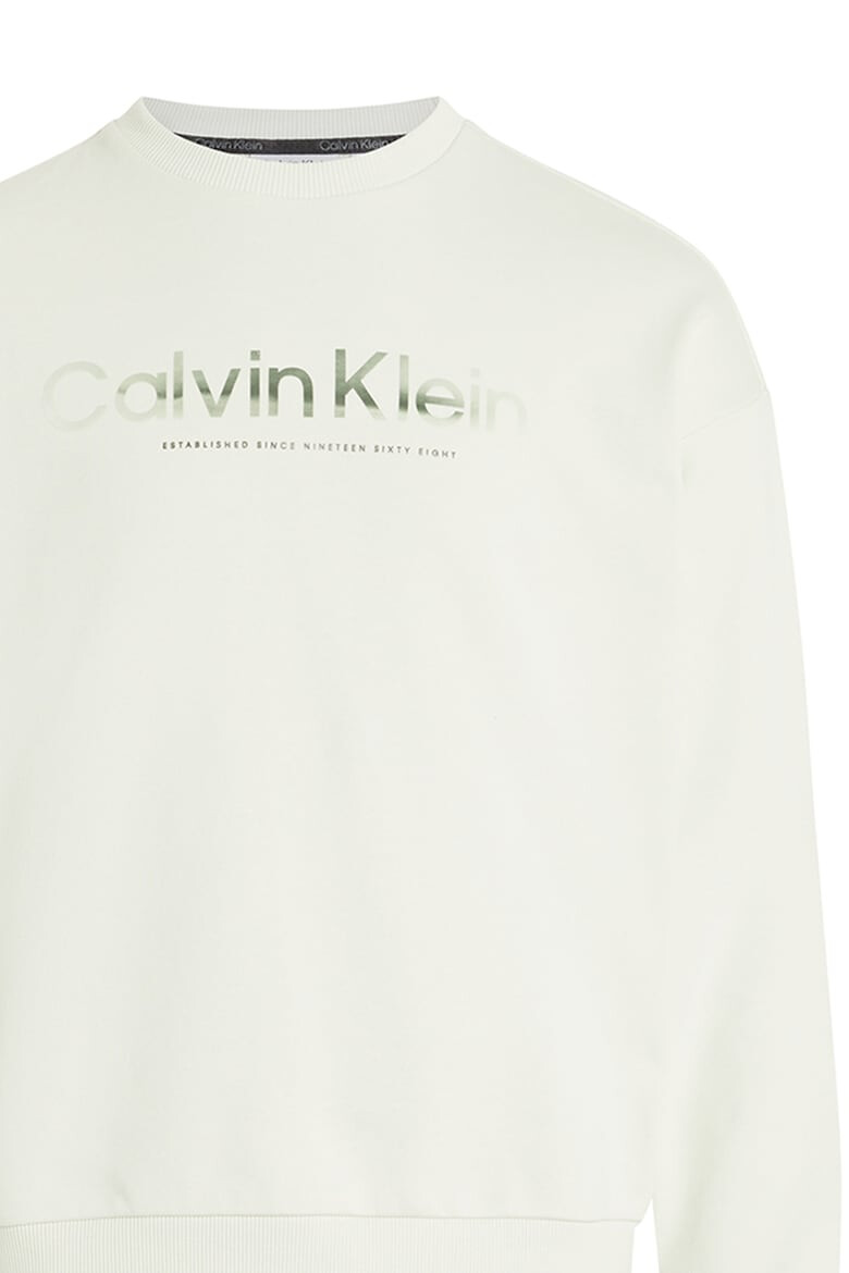 CALVIN KLEIN Bluza de trening din bumbac organic cu decolteu la baza gatului - Pled.ro