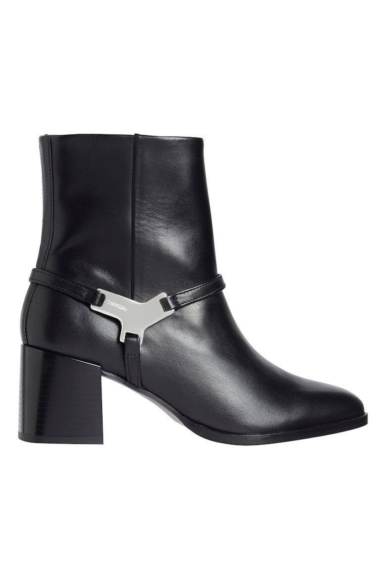 CALVIN KLEIN Botine de piele cu toc masiv - Pled.ro