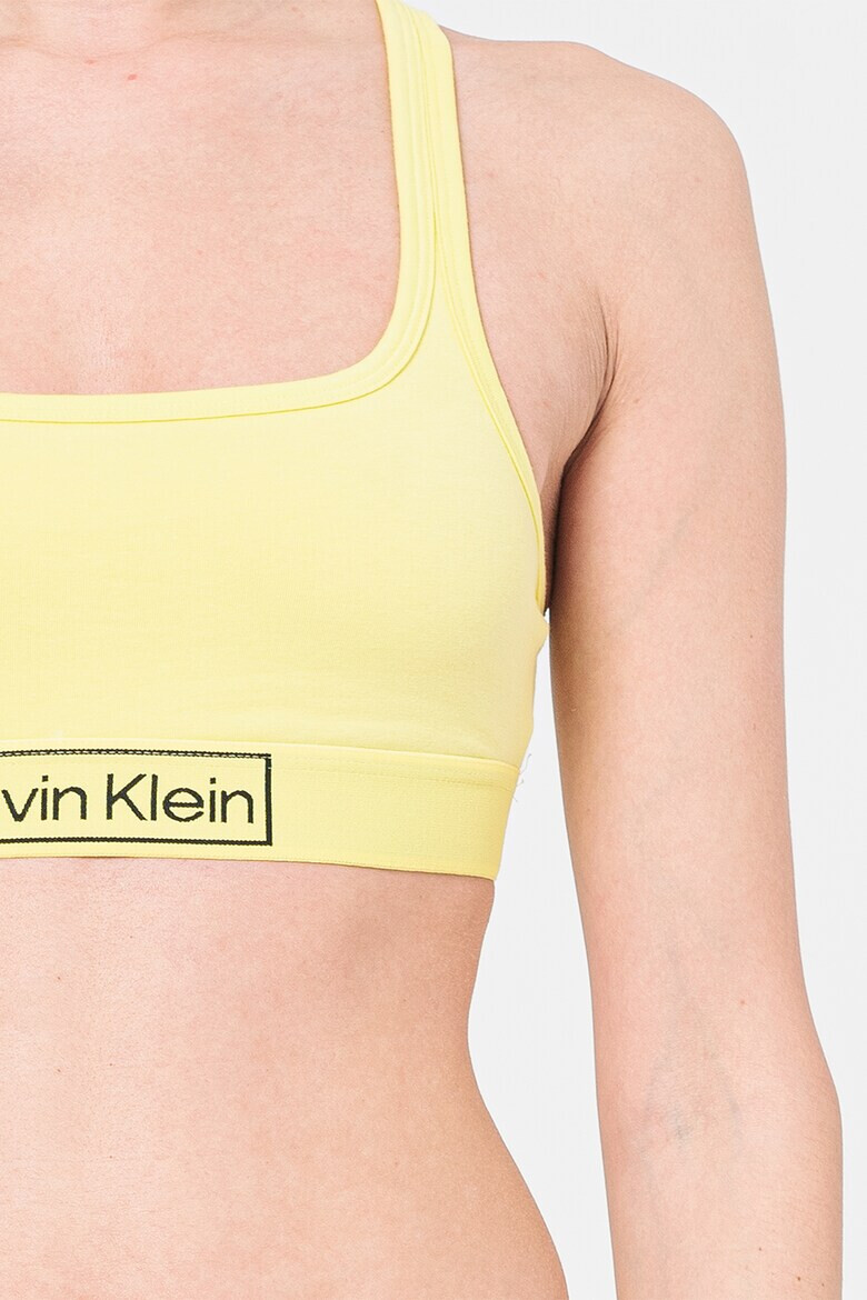 CALVIN KLEIN Bustiera cu spate decupat si model logo - Pled.ro