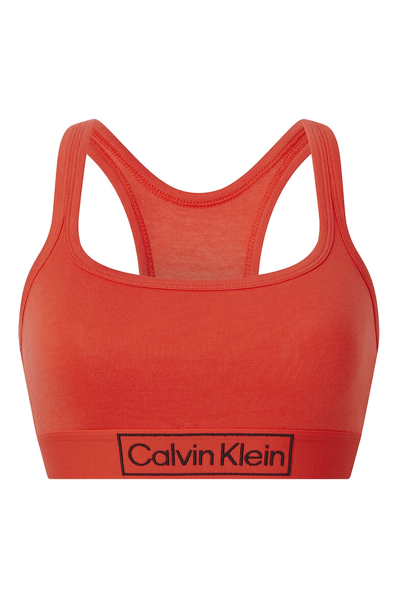 CALVIN KLEIN Bustiera cu spate decupat si model logo - Pled.ro