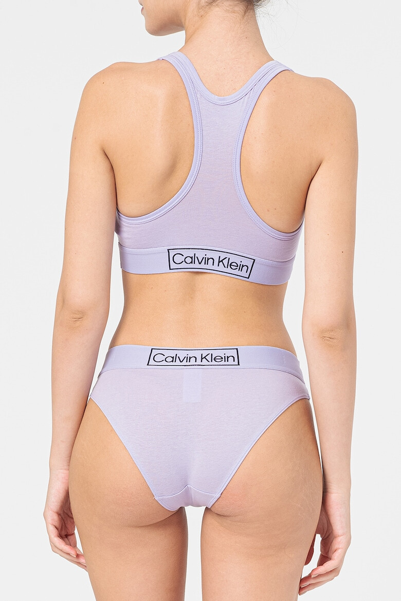 CALVIN KLEIN Bustiera cu spate decupat si model logo - Pled.ro