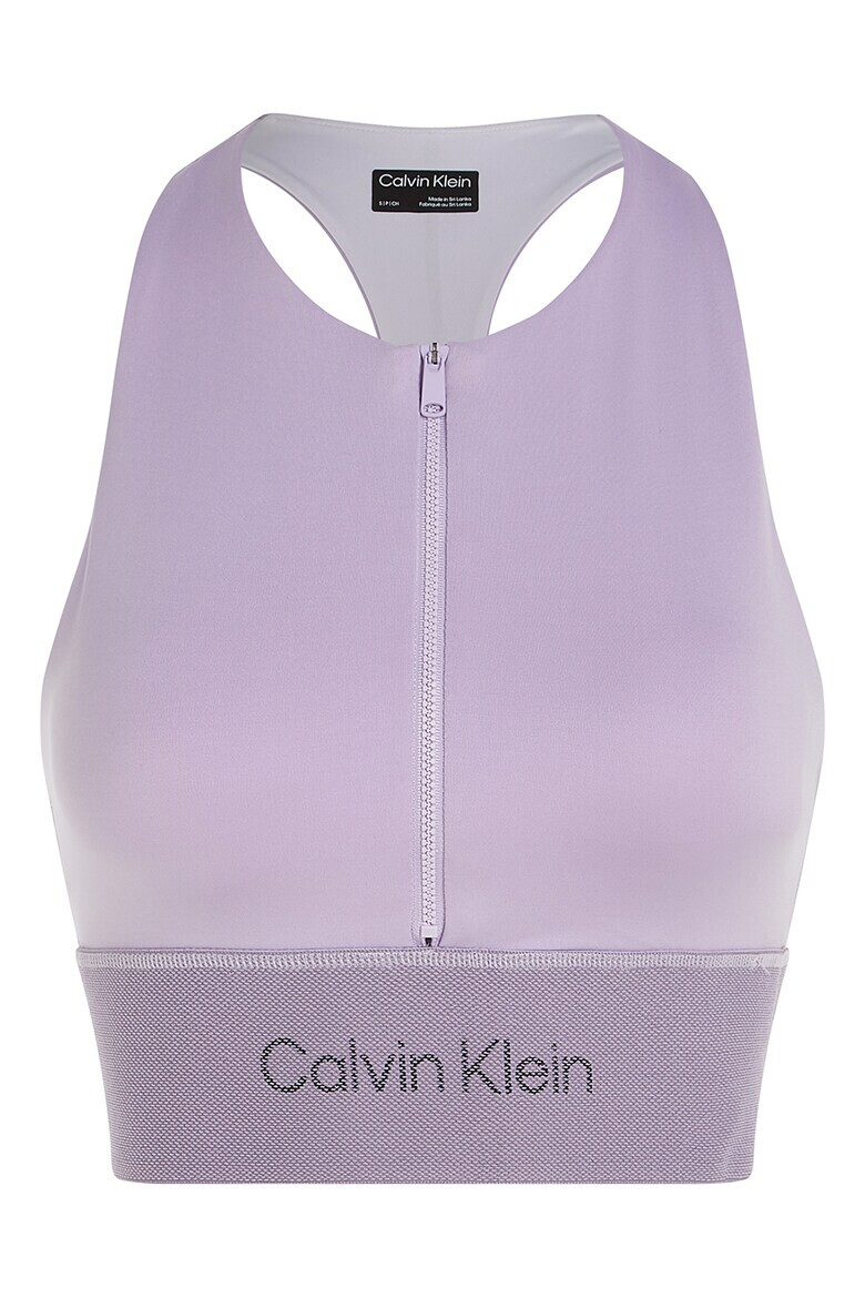 CALVIN KLEIN Bustiera cu sustinere medie si fermoar pentru antrenament - Pled.ro