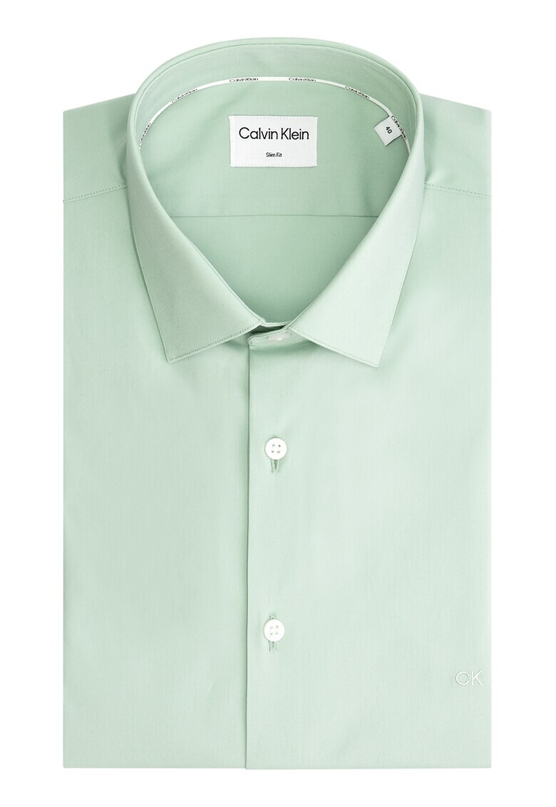 CALVIN KLEIN Camasa slim fit de bumbac organic cu guler ascutit - Pled.ro