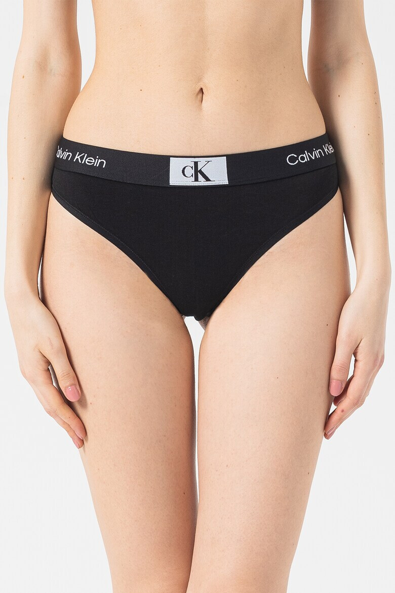 CALVIN KLEIN Chiloti tanga din amestec de bumbac cu imprimeu - Pled.ro