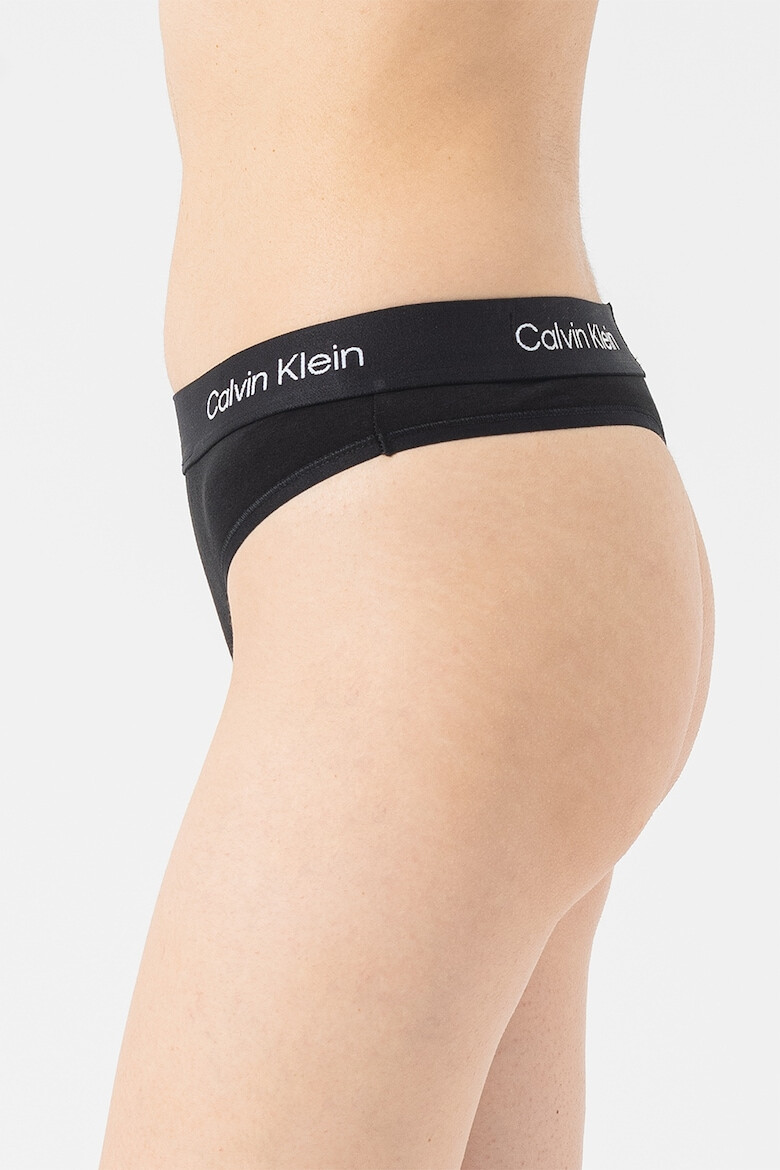 CALVIN KLEIN Chiloti tanga din amestec de bumbac cu imprimeu - Pled.ro