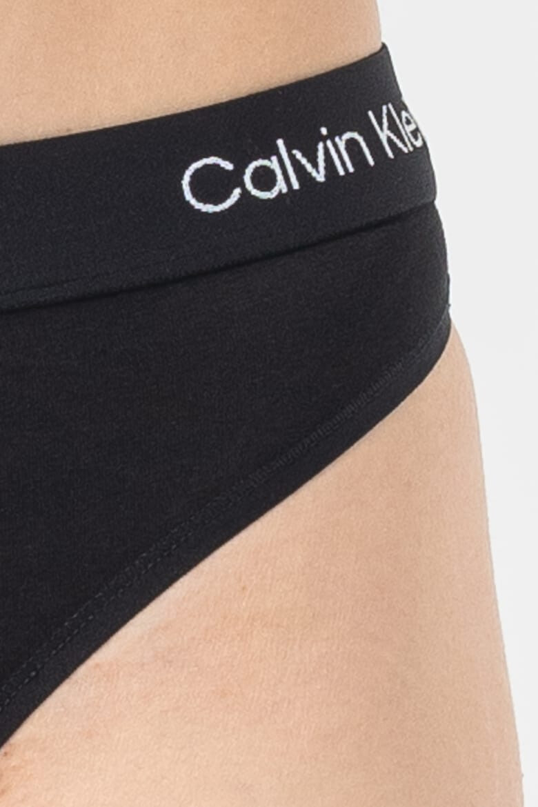 CALVIN KLEIN Chiloti tanga din amestec de bumbac cu imprimeu - Pled.ro