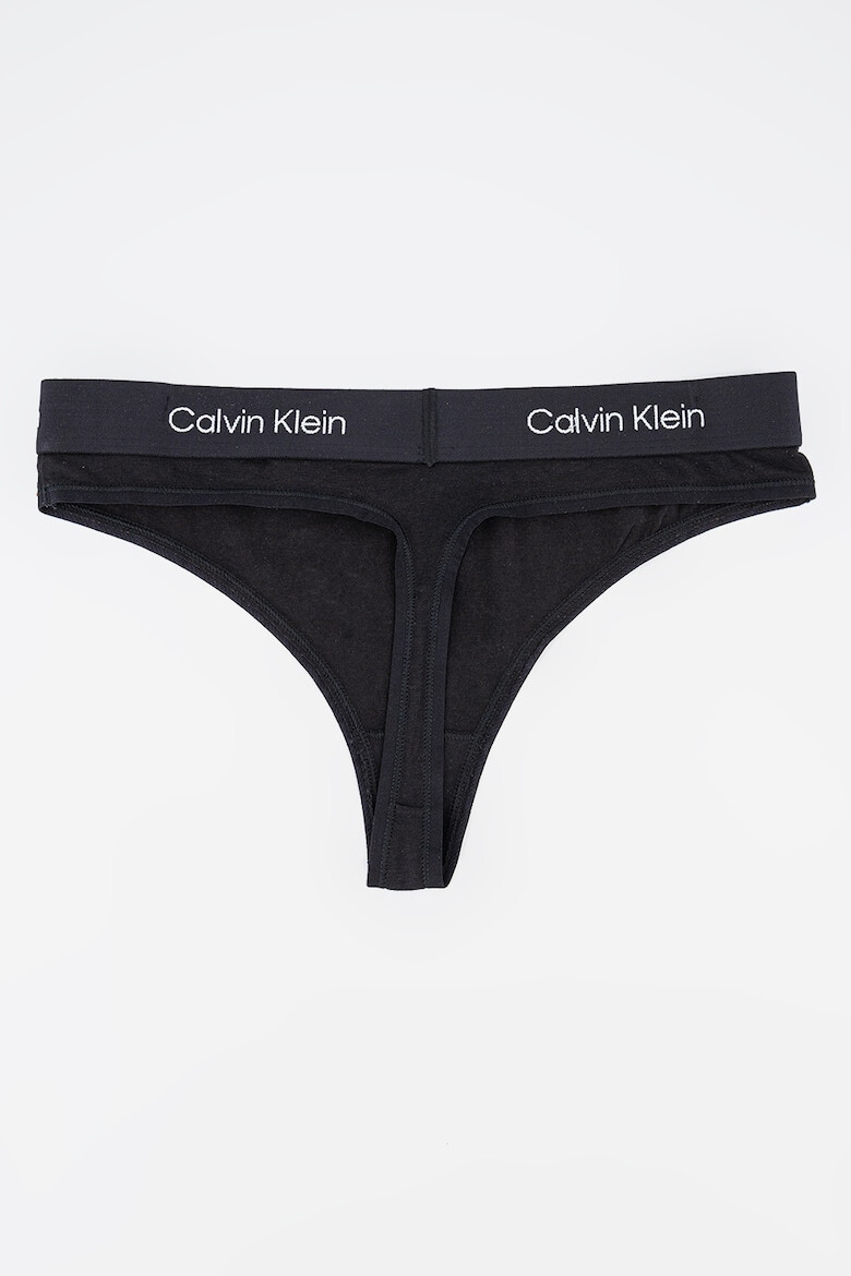 CALVIN KLEIN Chiloti tanga din amestec de bumbac cu imprimeu - Pled.ro