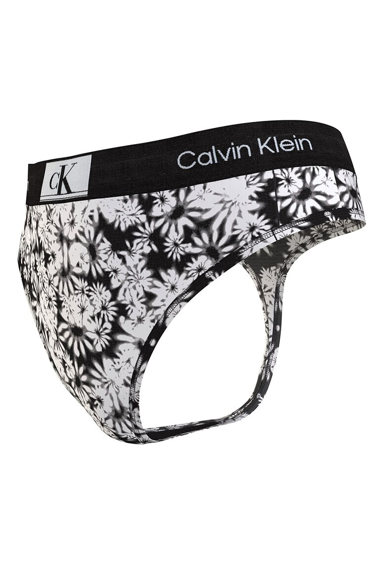 CALVIN KLEIN Chiloti tanga din amestec de bumbac cu imprimeu - Pled.ro