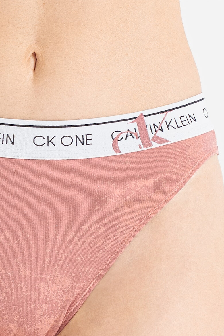 CALVIN KLEIN Chiloti tanga din amestec de bumbac si modal cu talie inalta - Pled.ro