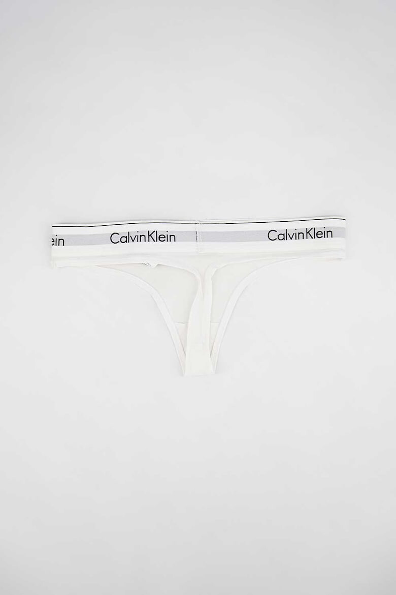 CALVIN KLEIN Chiloti tanga din amestec de modal cu banda logo in talie - Pled.ro