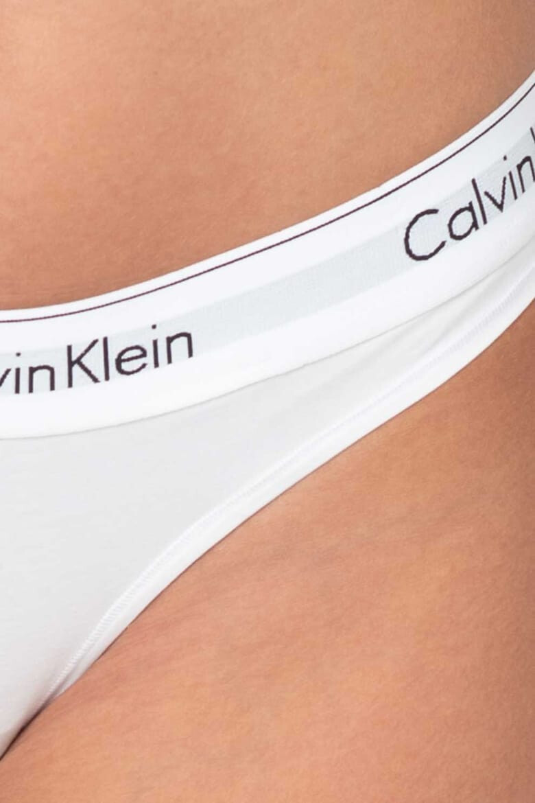 CALVIN KLEIN Chiloti tanga din amestec de modal cu banda logo in talie - Pled.ro