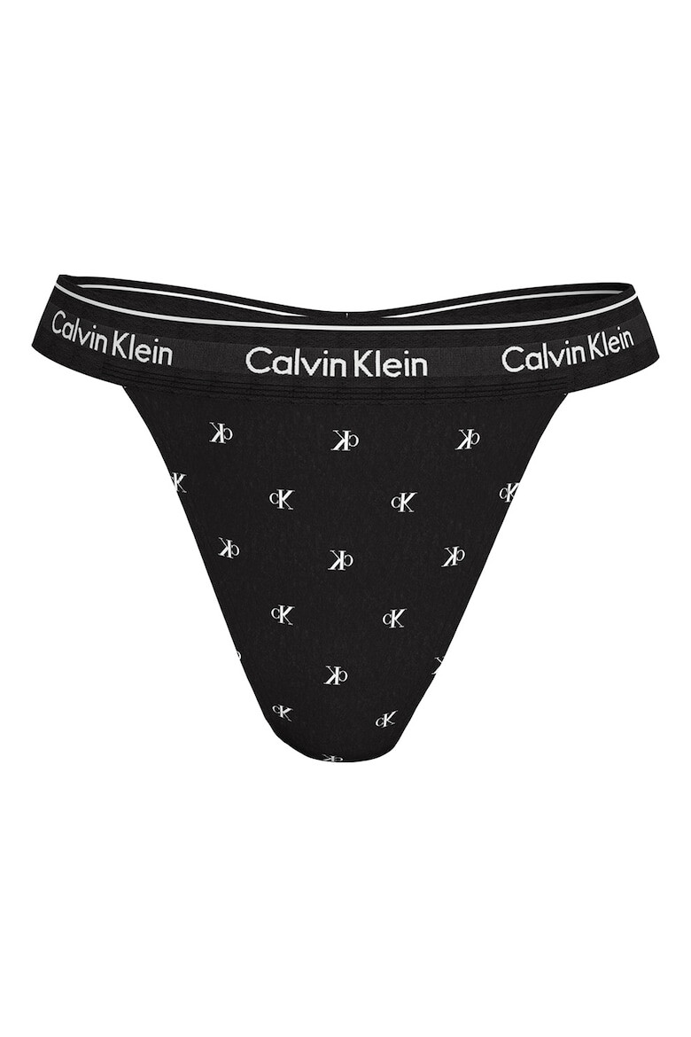 CALVIN KLEIN Chiloti tanga din amestec de modal cu banda logo in talie - Pled.ro