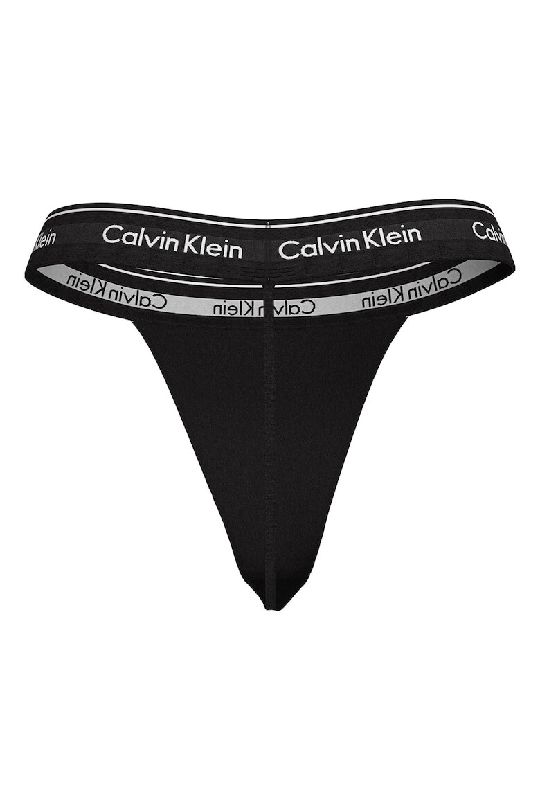 CALVIN KLEIN Chiloti tanga din amestec de modal cu banda logo in talie - Pled.ro