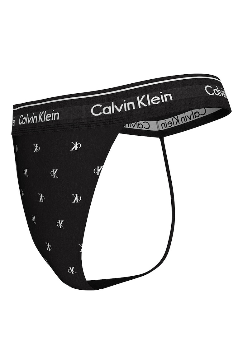 CALVIN KLEIN Chiloti tanga din amestec de modal cu banda logo in talie - Pled.ro