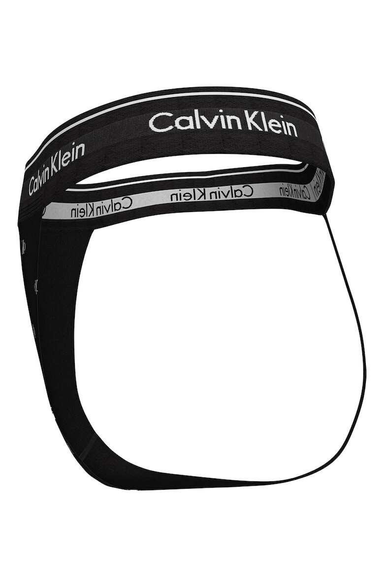 CALVIN KLEIN Chiloti tanga din amestec de modal cu banda logo in talie - Pled.ro