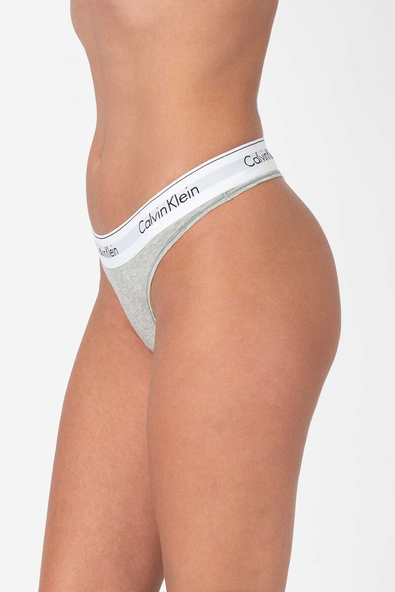 CALVIN KLEIN Chiloti tanga din amestec de modal cu banda logo in talie - Pled.ro