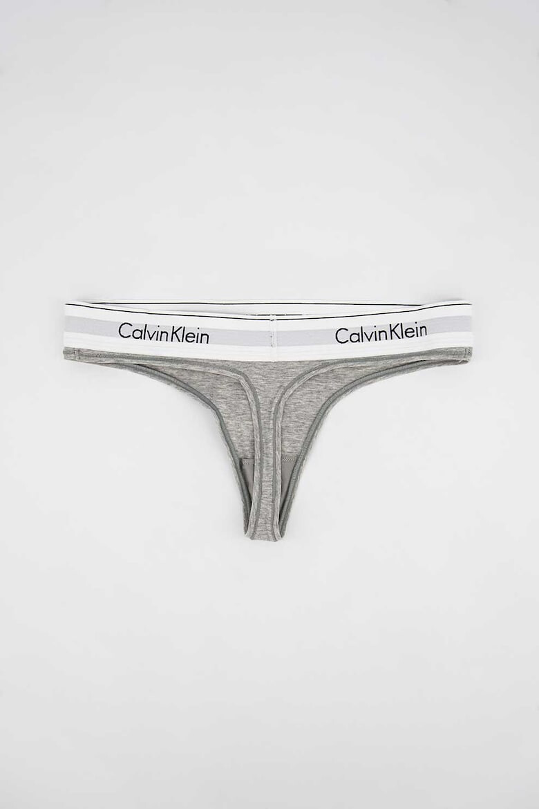 CALVIN KLEIN Chiloti tanga din amestec de modal cu banda logo in talie - Pled.ro