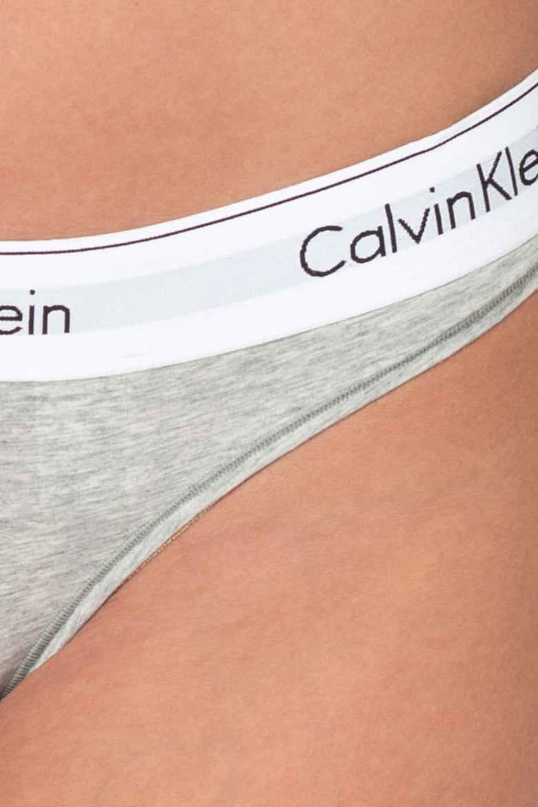 CALVIN KLEIN Chiloti tanga din amestec de modal cu banda logo in talie - Pled.ro