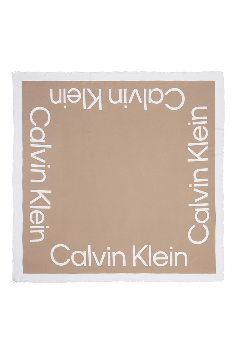 CALVIN KLEIN Esarfa cu imprimeu logo si terminatie franjurata - Pled.ro