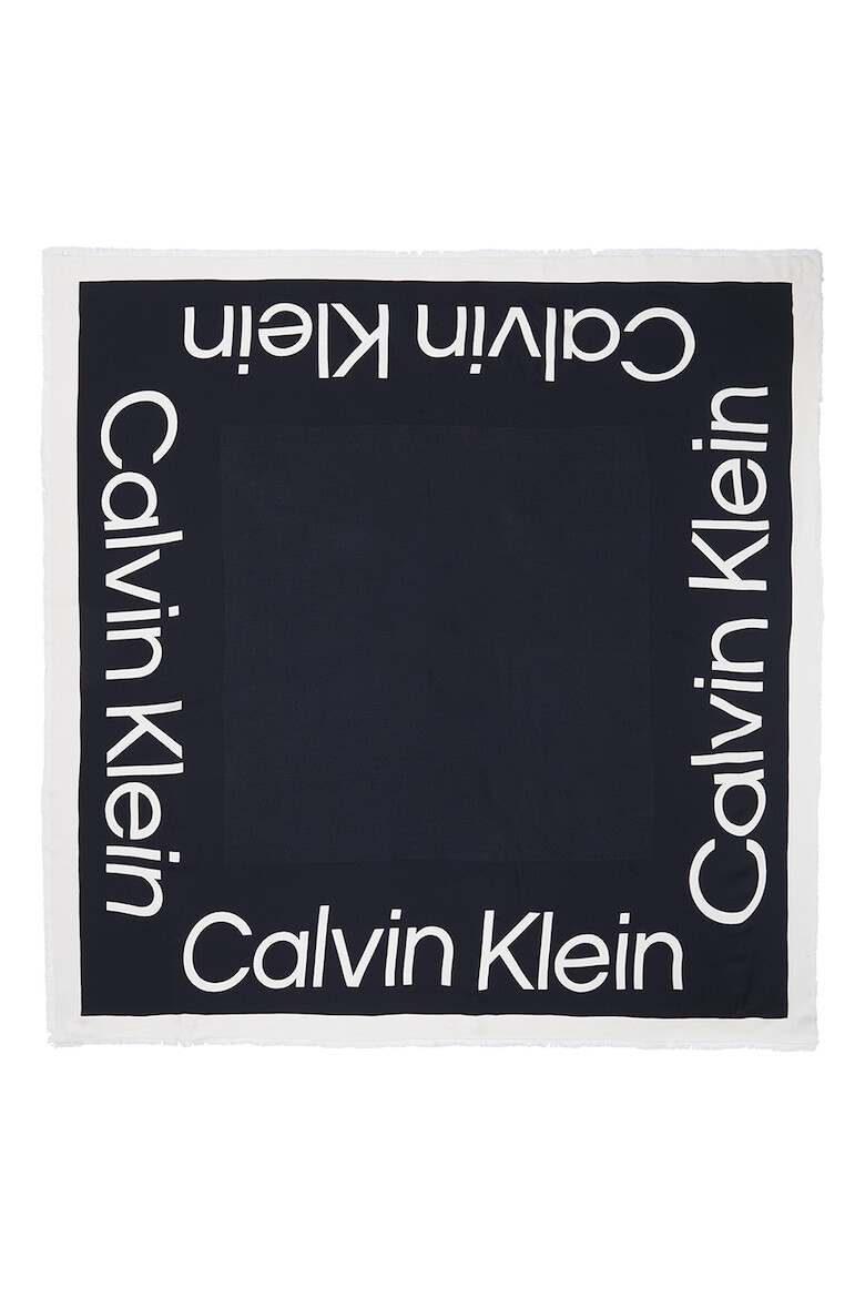 CALVIN KLEIN Esarfa cu imprimeu logo si terminatie franjurata - Pled.ro