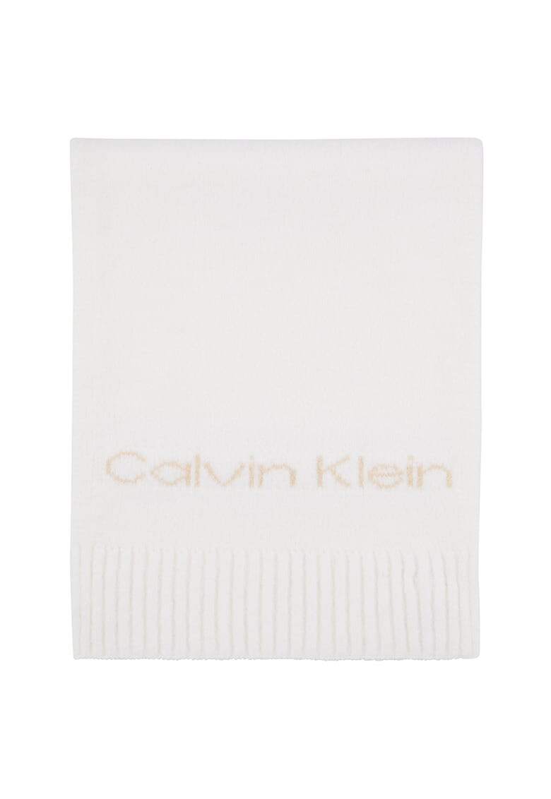 CALVIN KLEIN Fular tricotat fin cu logo - Pled.ro