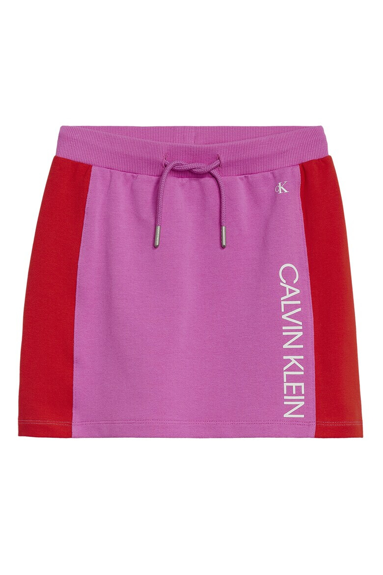 CALVIN KLEIN Fusta mini cu snur de ajustare si imprimeu logo - Pled.ro