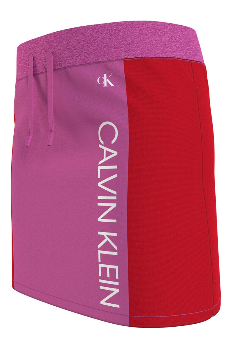 CALVIN KLEIN Fusta mini cu snur de ajustare si imprimeu logo - Pled.ro