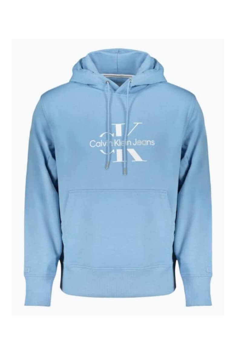 CALVIN KLEIN JEANS Barbati hoodie J30J325429 din bumbac cu imprimeu cu logo si croiala Regular fit Albastru ocetr - Pled.ro