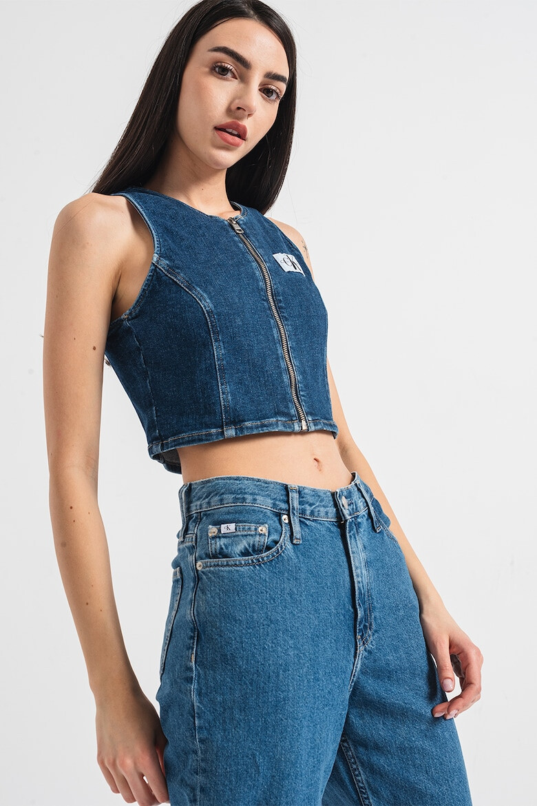 CALVIN KLEIN JEANS Bluza crop din denim - Pled.ro